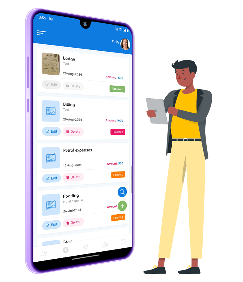 Expense management for sales application