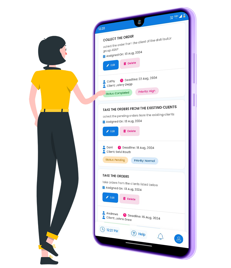Task management for sales employees