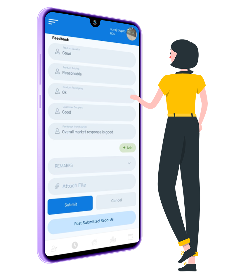 custom form in sales management app